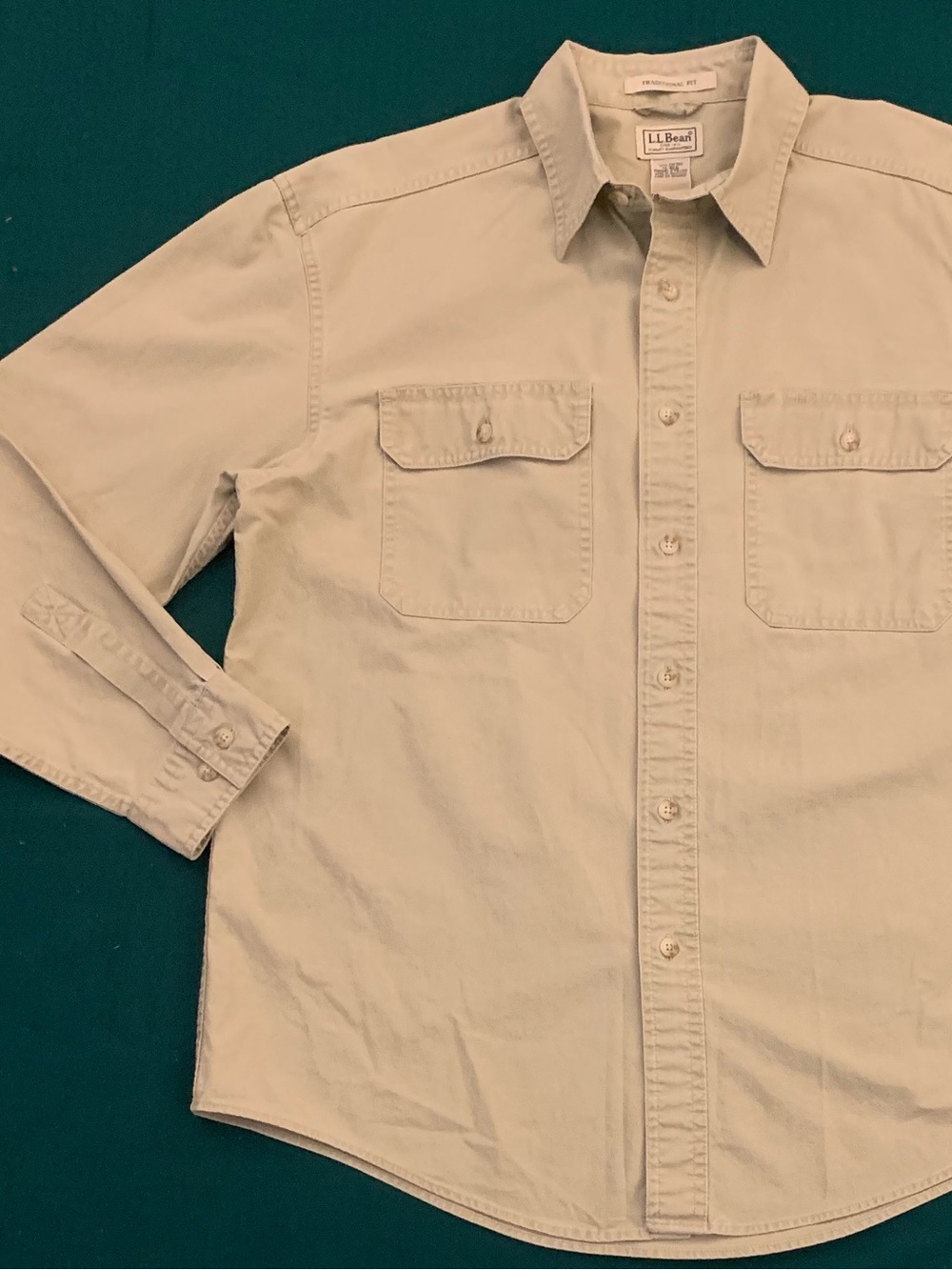 LL BEAN LS Traditional Fit All Cotton Safari Shirt